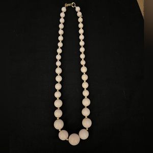 Vintage Light Baby Pink Beaded Necklace